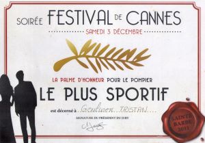 Palme d’honneur <br> Pompier le plus sportif et le plus fêtard <br> 03 décembre 2011