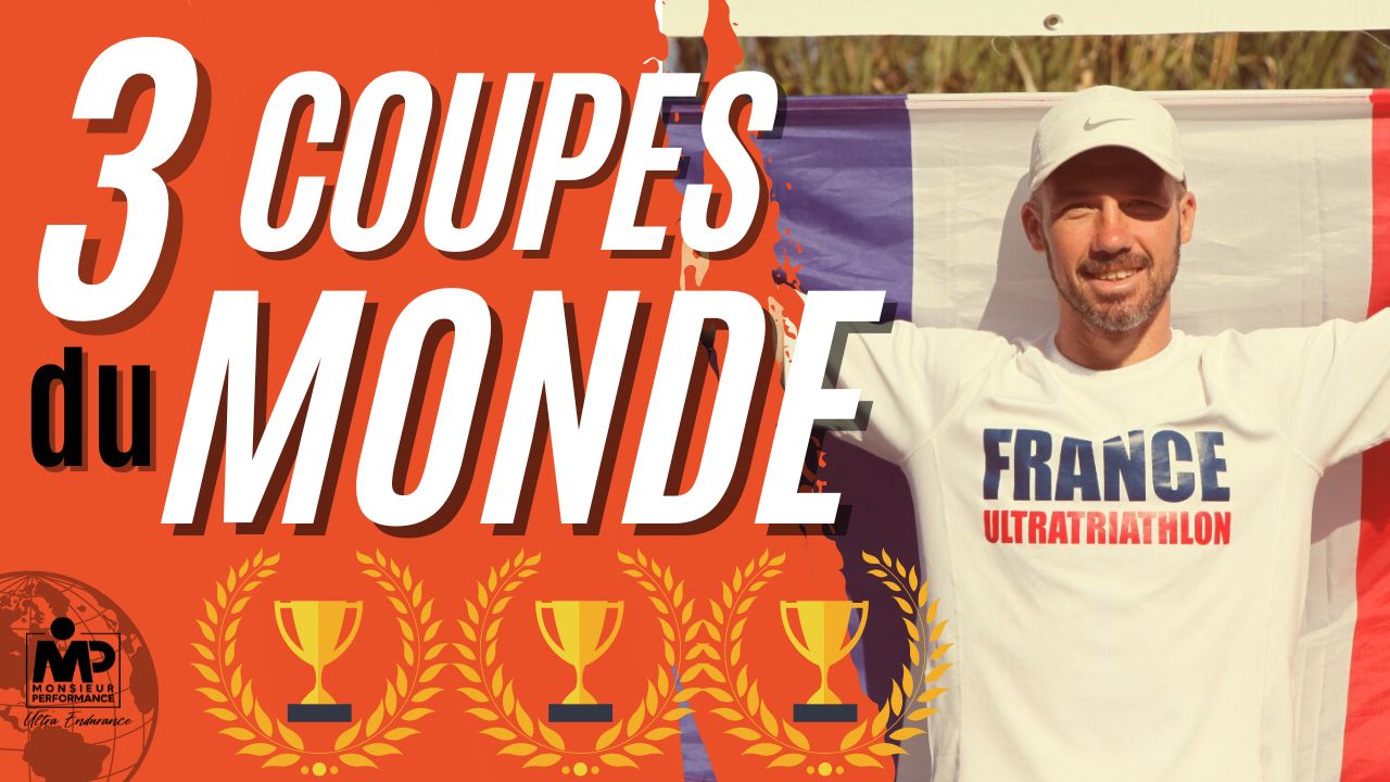 Je remporte 3 fois <br>la Coupe du Monde <br>en ULTRA-TRIATHLON