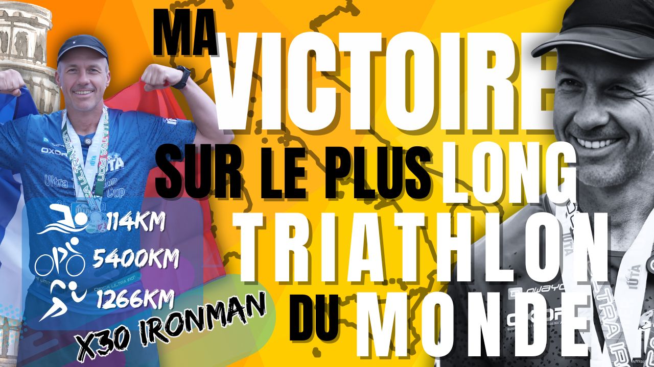 Vainqueur du x30 IRONMAN <br>🏊114km de nage, 🚴5400 km de vélo & 🏃1266 km de course à pied